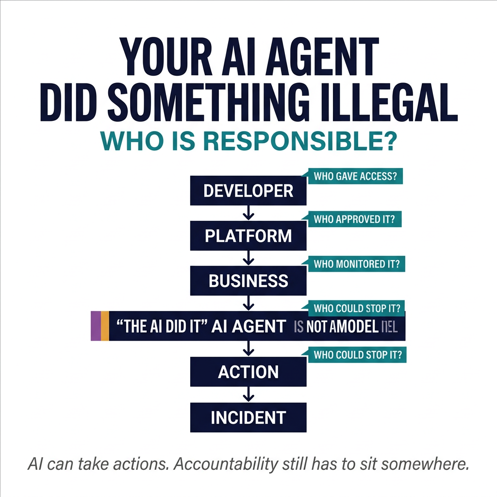 Your AI Agent Did Something Illegal. Who Is Responsible?
