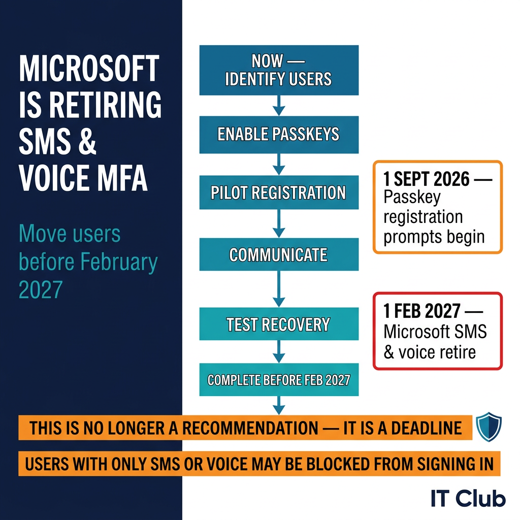 Microsoft Is Retiring SMS and Voice MFA: What Businesses Must Do Before February 2027