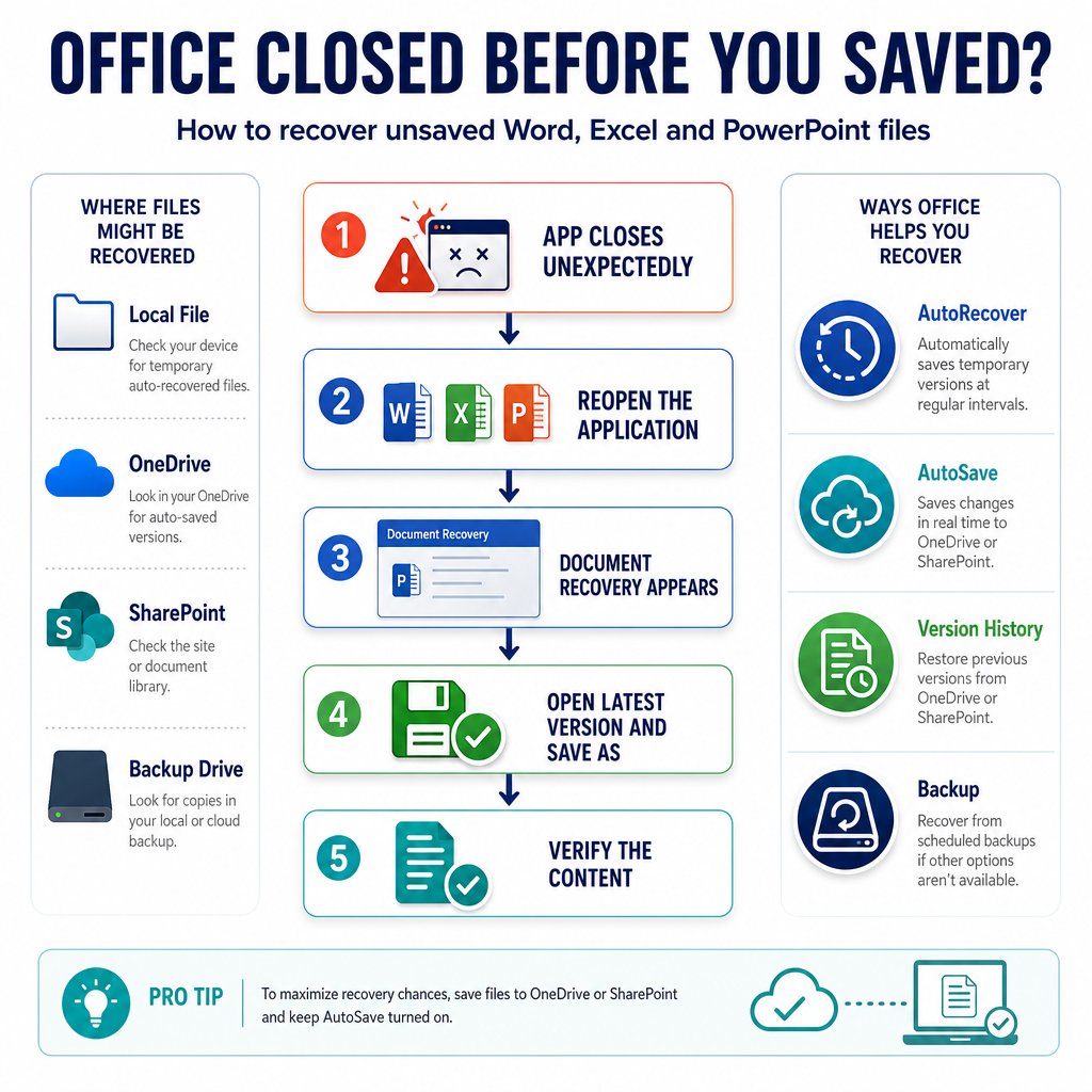 Microsoft Office Closed Before You Saved? Here’s How to Recover Your Work