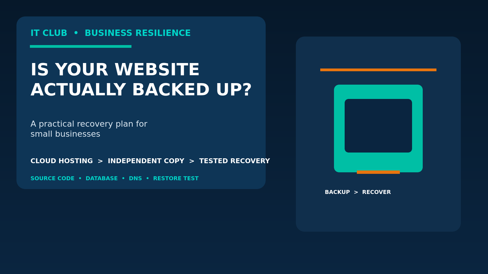 Is Your Website Actually Backed Up? Why a Cloud Website Still Needs a Recovery Plan